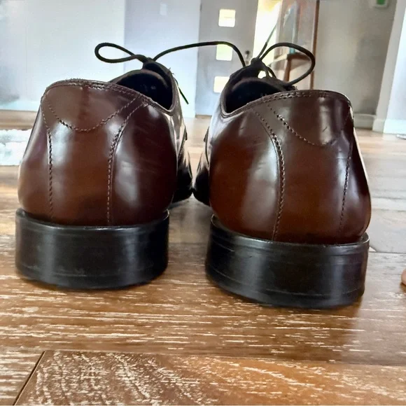 Nunn Bush Brown Leather Lace Up Men’s Oxford / Cap Toe Dress Shoes / Size 12 - Picture 3 of 6